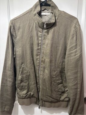 Zara Olive Bomber Jacket in Khaki Green